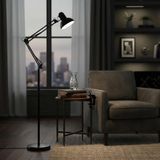 Luminaria De Chão 1,90m Articulada Abajour De Chão Co Preto