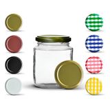 24 Potes Belém 240ml Com Tampa Metálica Ou Plástica Cor Dour