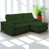 Sofa Retratil Reclinavel 2 Lugares 230cm Veludo Andreia Verde