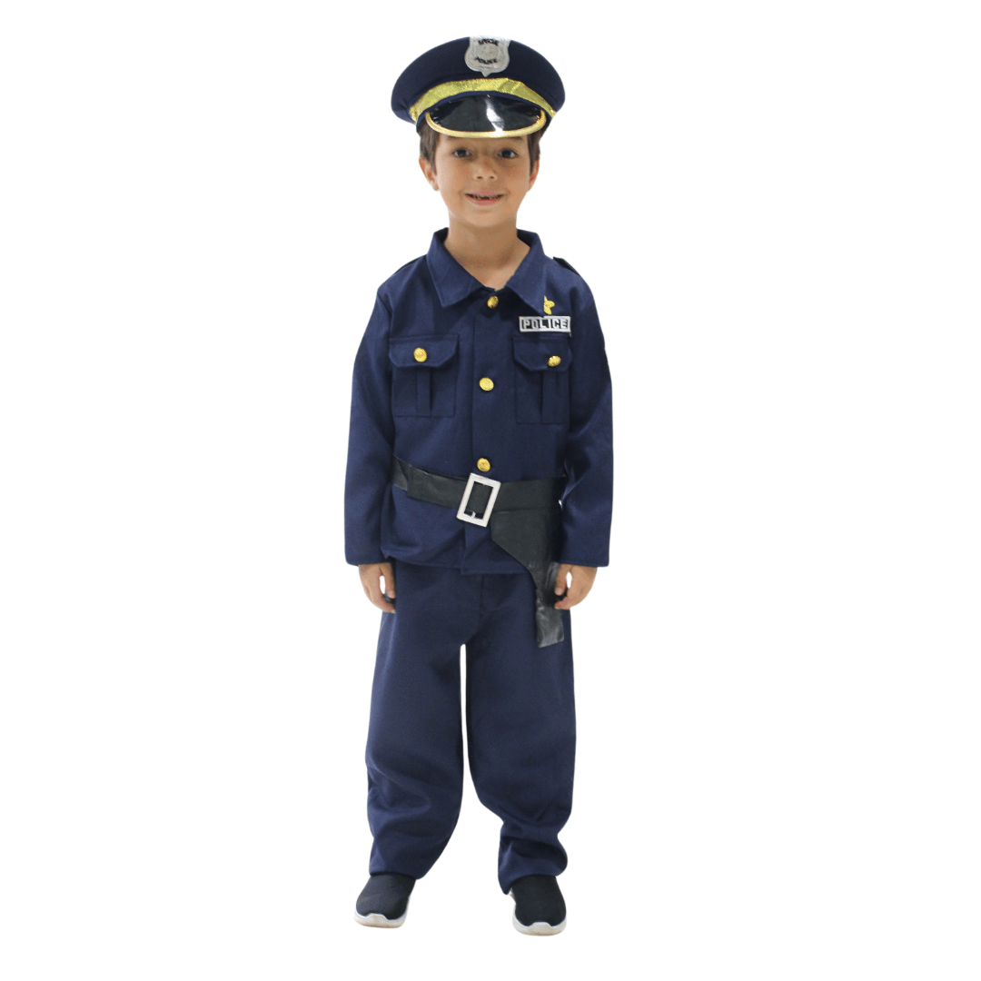 Fantasia Infantil Policial Completa Com Quepe E Coldre M