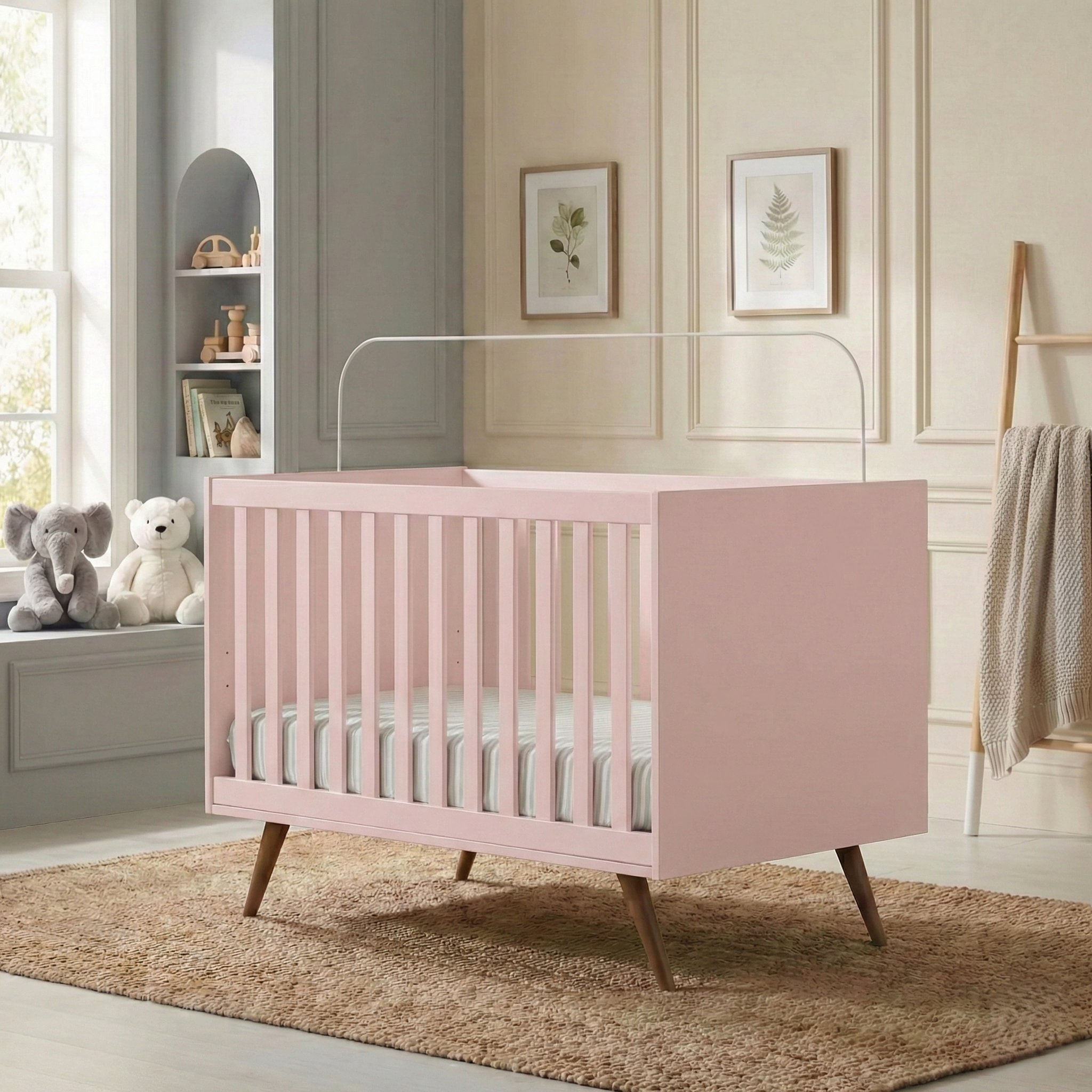 Berço Americano Infantil 3 Em 1 Mdf Ayla Rose