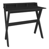 Escrivaninha Mesa Para Computador Retrô 3 Nichos Itália Preto Artany