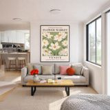 Quadro Canvas Venice Flower Market 40x30cm Mold Preta