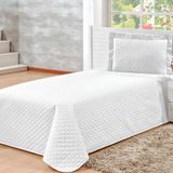 Kit Colcha Solteiro 400 Fios Matelassê Ultra Confor - Branco