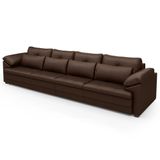 Sofá Retrátil 5 Lugares Para Sala 414cm Dijon Couro Caramelo S07 - Mpozenato