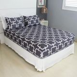 Jogo Lençol Casal Estampado Elástico Malha 100% Algo Modelo
