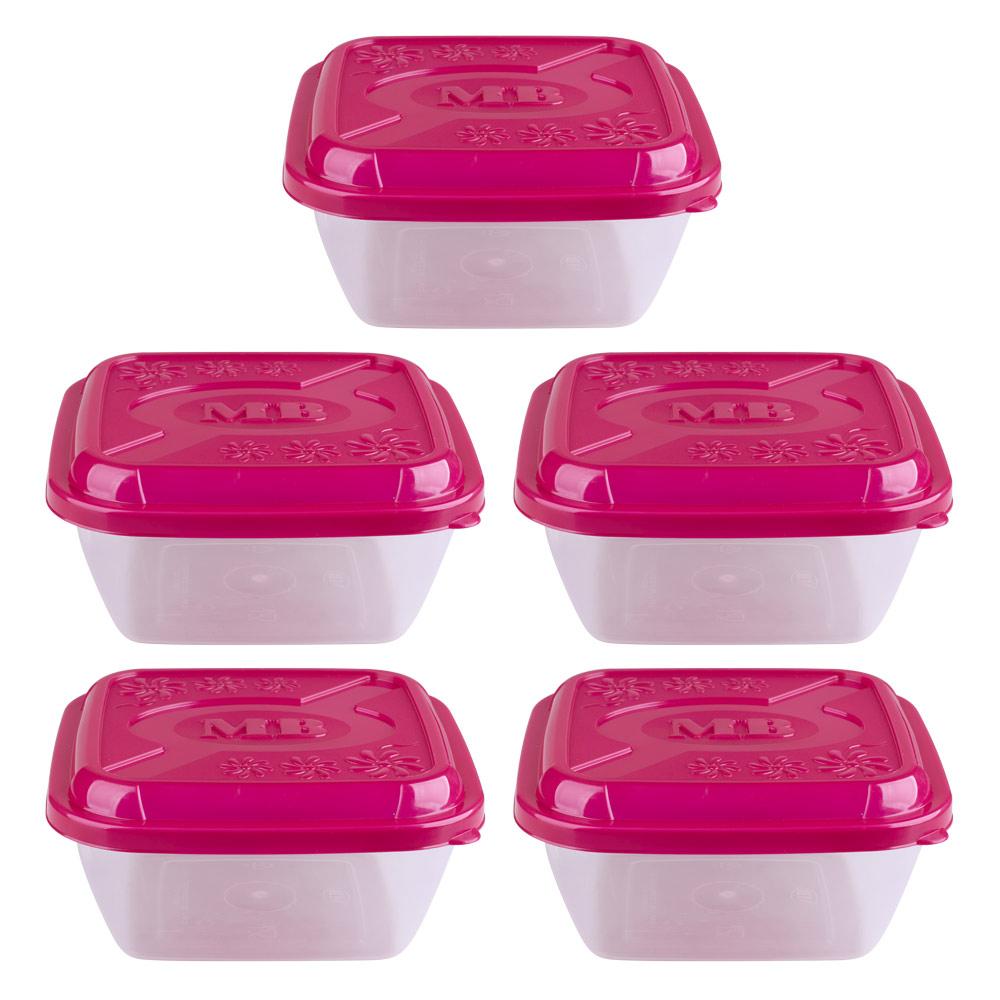 Conjunto 5 Potes 800ml Plásticos Mb