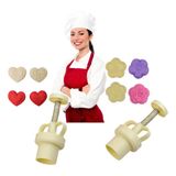 Kit 2 Ejetor Max Para Moldar Doces Coração + Flor Blue Star