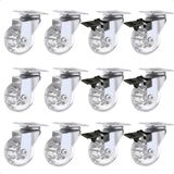 Kit 12 Rodizio 50mm Giratorio Silicone Gel 6 Com 6 Sem Trava