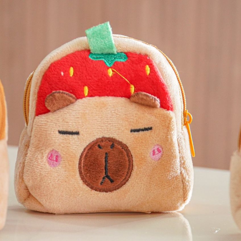 Bolsinha Porta Moedas Capivara 10cm Bene Casa Amarelo - imagem 3