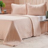 Kit Colcha King Miraggio New Soft 100% Poliéster 260x280cm Avelã Leve