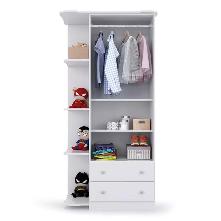 Guarda-Roupa Infantil New Baby 2 Portas E 2 Gavetas Branco - Batrol Móveis - imagem 4