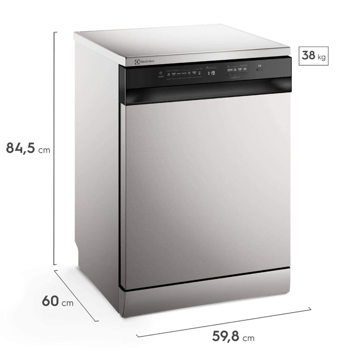 Lava-louças Electrolux LS14E inox de 14 serviços