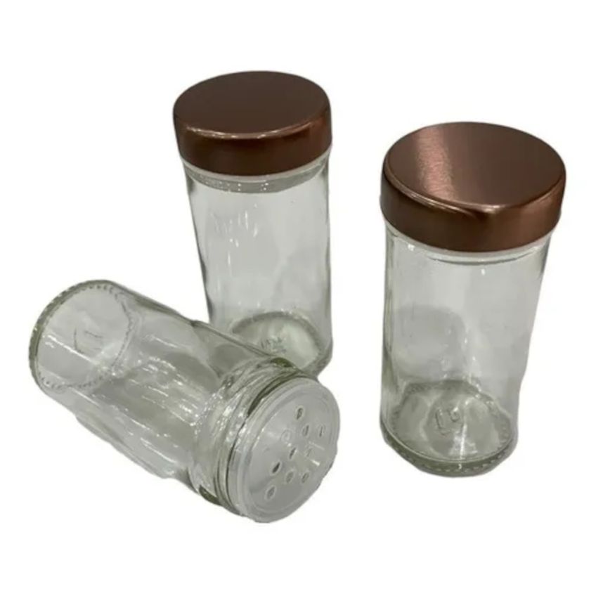 Torre De Temperos Inox 16 Potes Com Suporte Giratório E Frascos De Vidro - imagem 5