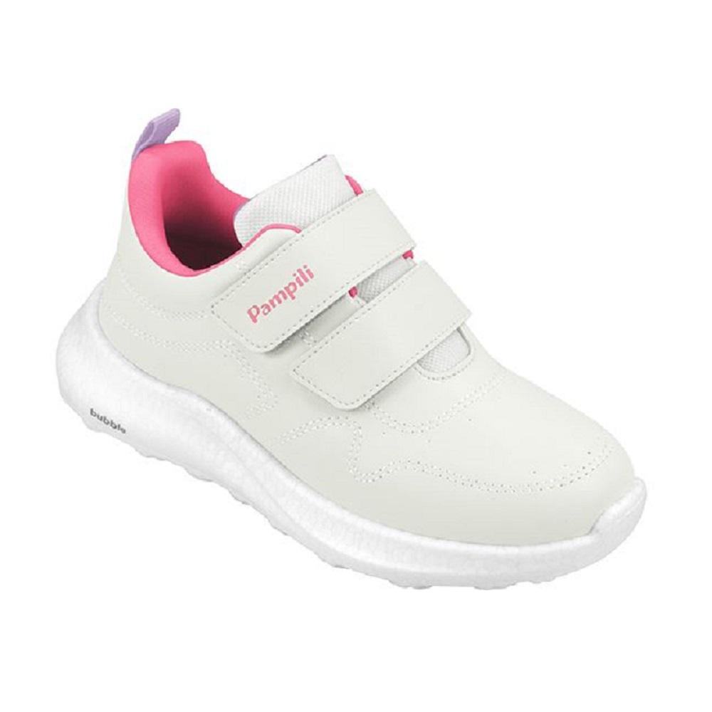 Tenis Pampili Bubble Escolar Ref 746051000 Branco/rosa 28