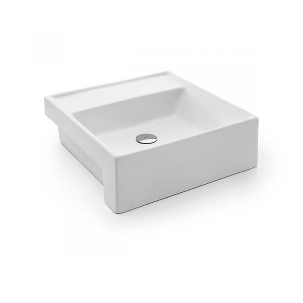 Kit Com 2 Cuba Semi Encaixe Quadrada Com Mesa 41cmx41cm Luxo Docol Branco