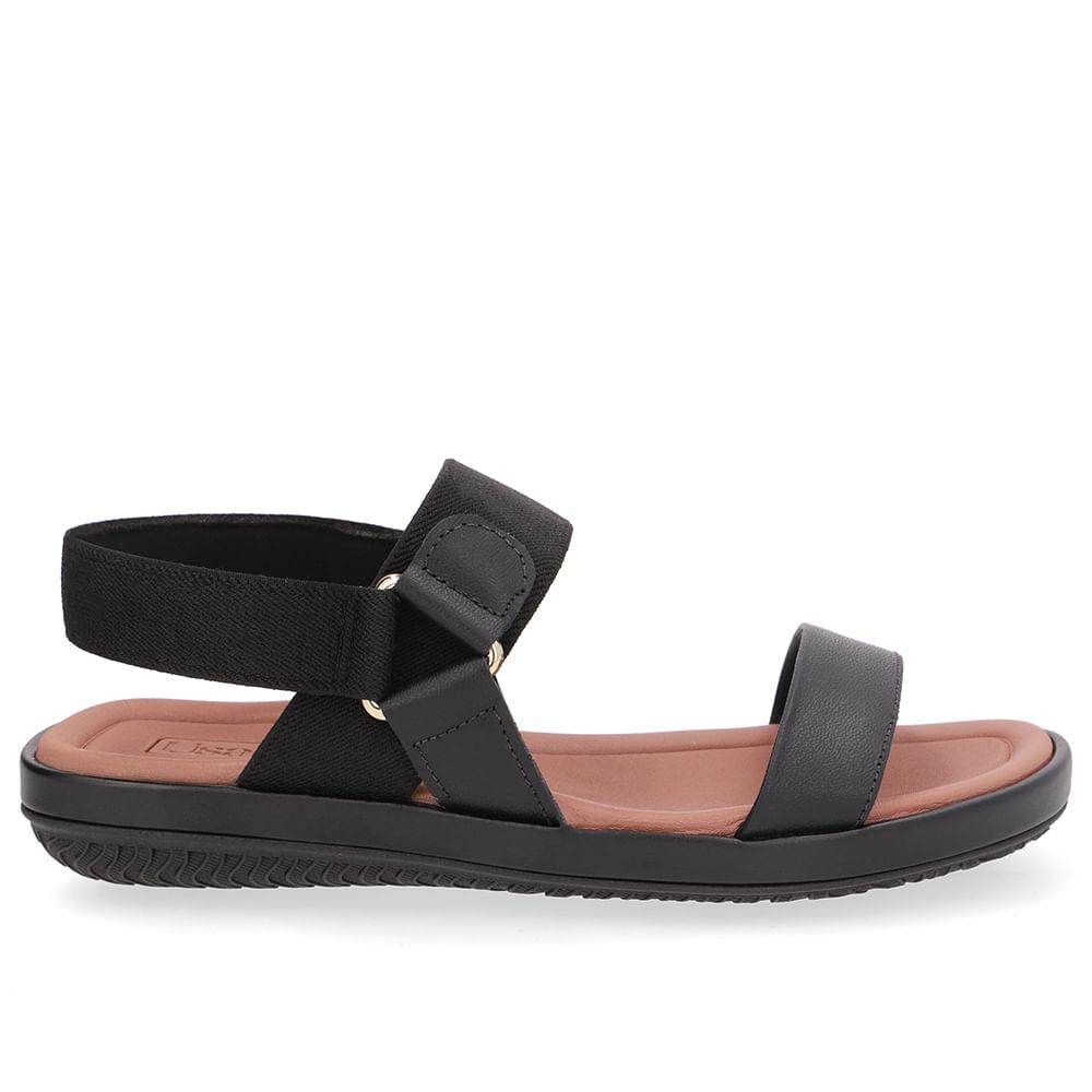 Sandalia Usaflex Em Couro Elastico Ref Ao25002 Preto 39