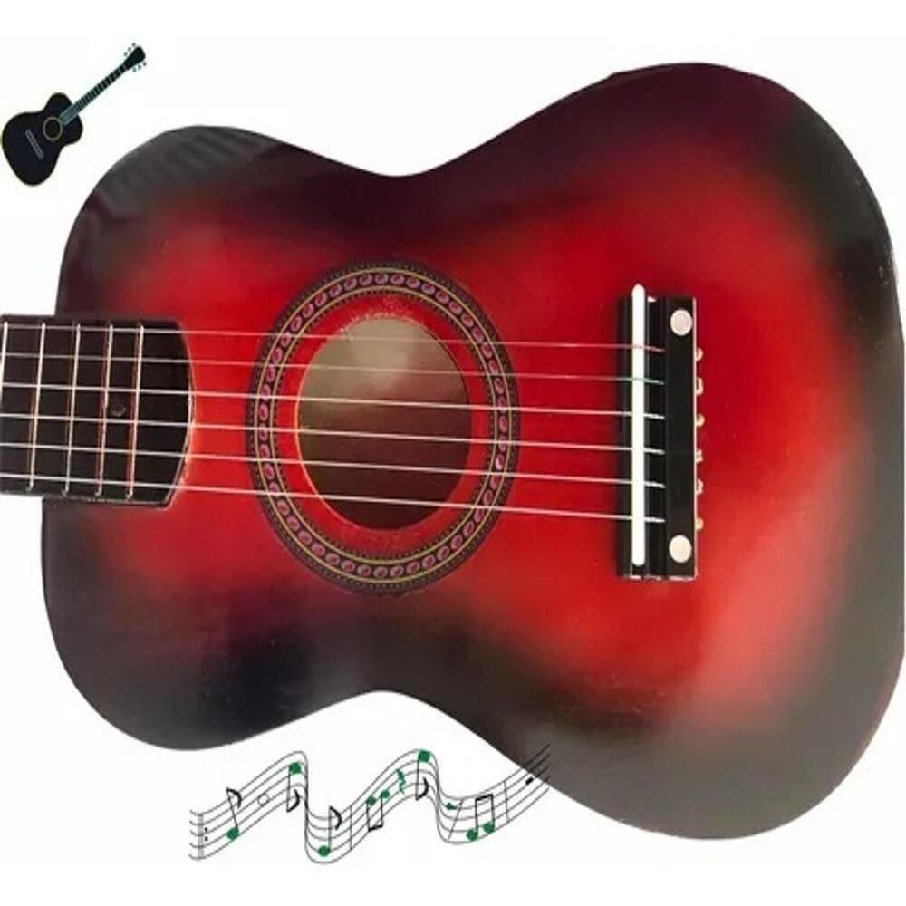 Violao Acustico Infantil 6 Cordas Mini Para Iniciantes Crianças Madeira ...