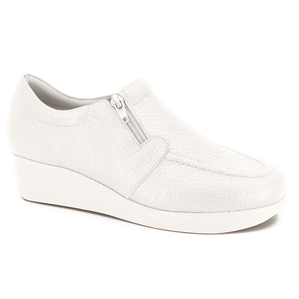 Mocassim Usaflex Anabela Couro Ziper Ref 6262pl Branco 36