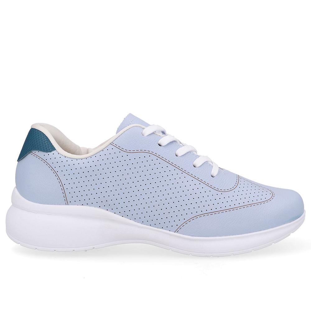Tenis Usaflex Couro Casual Ref Ud01001 Azul Claro 34