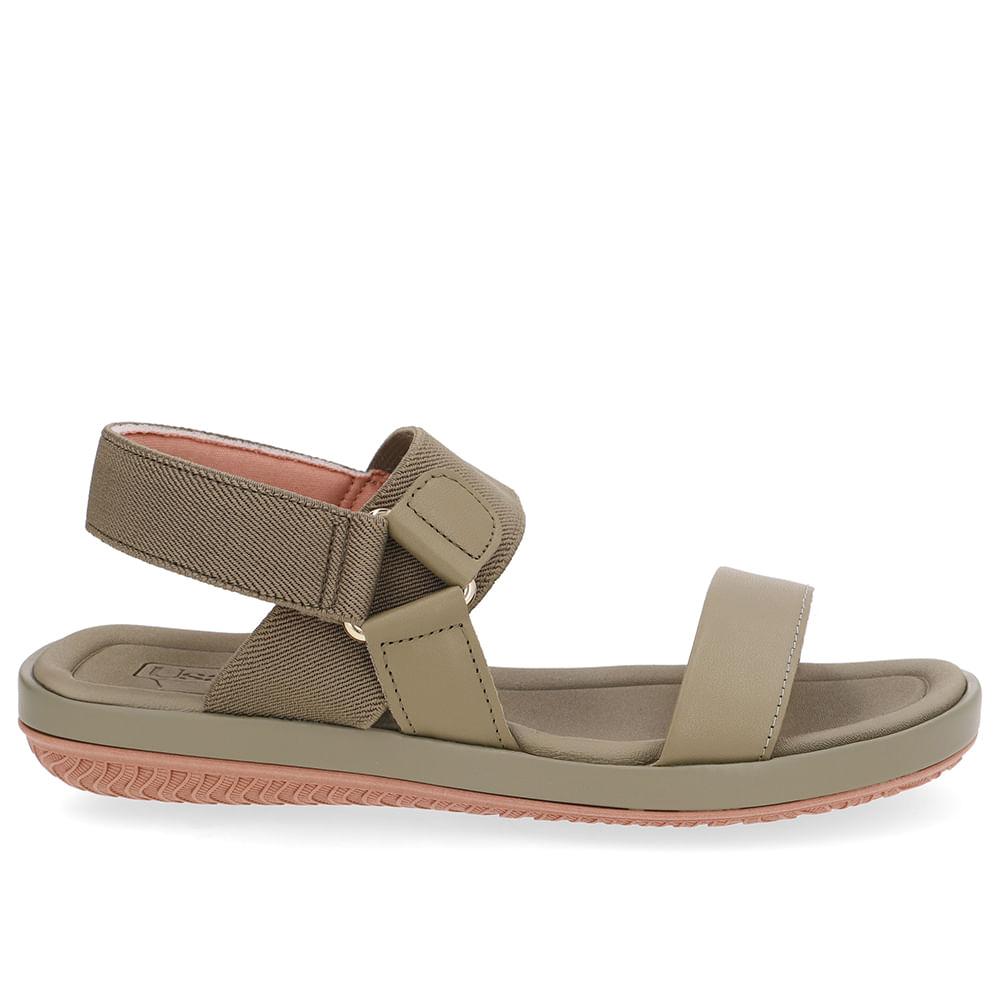 Sandalia Usaflex Em Couro Elastico Ref Ao25002 Verde 38