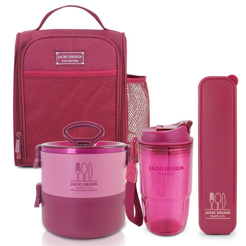 Kit Joy 4 Peças Bolsa Térmica, Marmita 1600ml, Copo 500ml E Porta Talheres