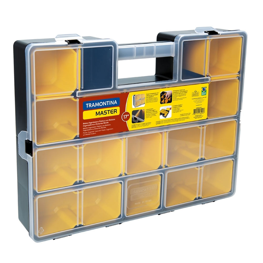 Maleta Organizadora Plástica Master 17 Polegadas Com 11 Módulos Tramontina