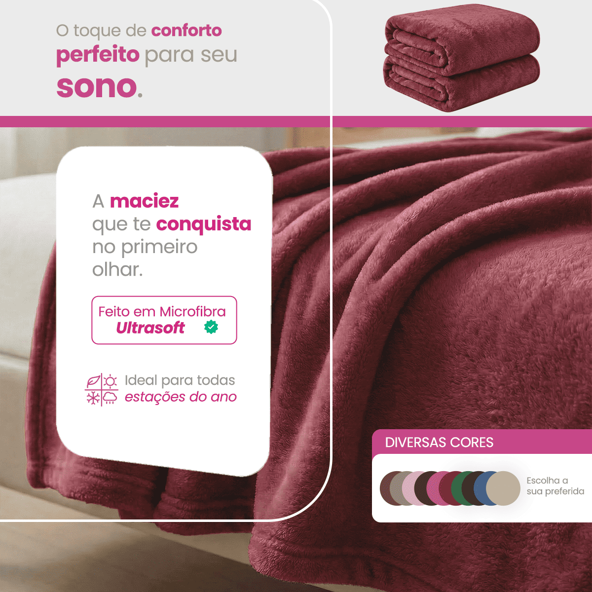 Kit 2 Manta Cobertor Casal Microfibra Super Macio Com Conforto Térmico