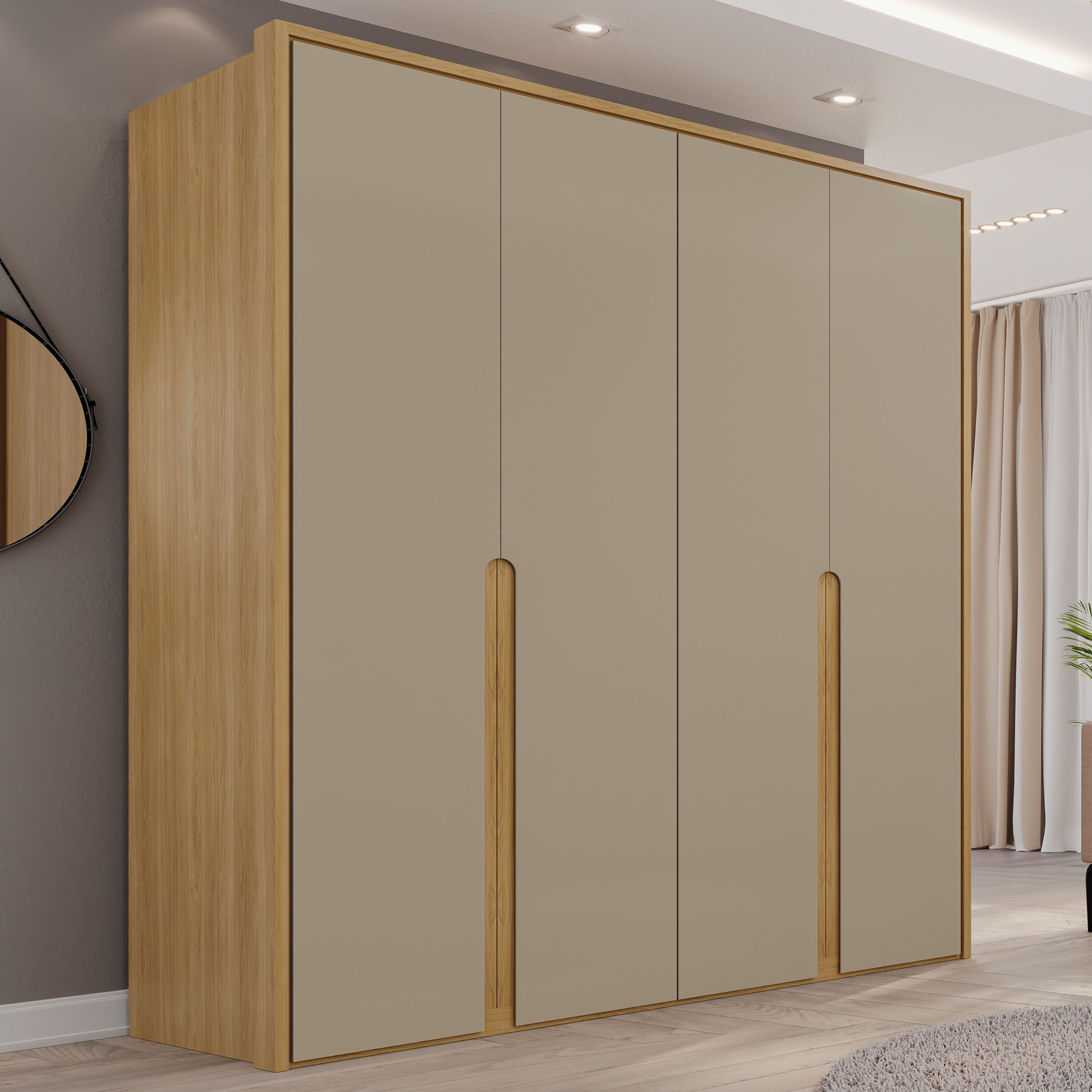 FENDIクワドロミニ Guarda-Roupa 4 Portas 3 Gavetas Lizz Hannover/fendi - Carrefour