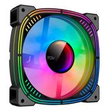 Cooler Fan Rgb Hayom, 120mm, Silencioso, 4 Pinos Molex, Efeito Infinity, Tipo Slave, Preto - Fc1310