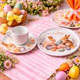 Jogo Café Lanche 4pçs 2 Pessoas Doce Ninho Coelhinho Páscoa