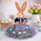 Arranjo Centro De Mesa Decoração Coelha Ovos Páscoa De 30cm