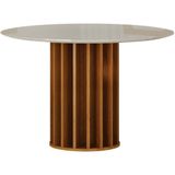 Mesa De Jantar Flora Off White Cinamomo Base Em Madeira 1,08 M Leifer Móveis