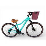 Bicicleta Aro 29 Feminina Absolute Hera Retrô Vintage 21v Confortável Cesta Selim 2 Molas Verde Tamano 15