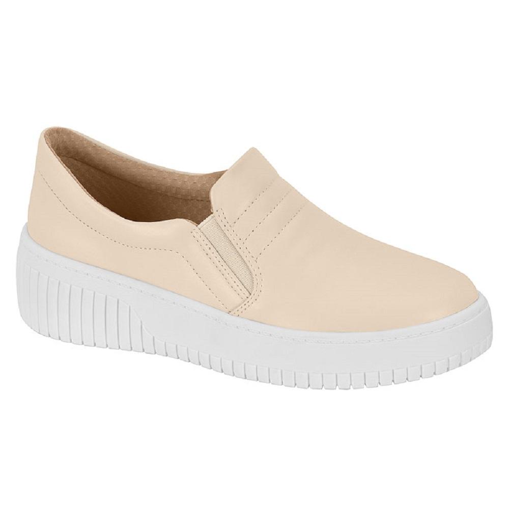 Tenis Beira Rio Slip On Ref 4316.101.9569 Creme 35