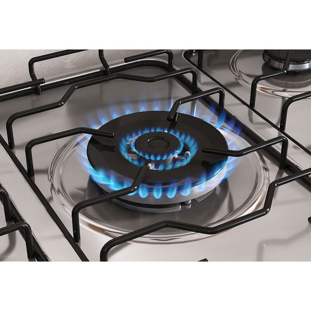 Fogão Itachef Reflecta 5bocas Com Mesa De Inox E Tripla Chama Itatiaia