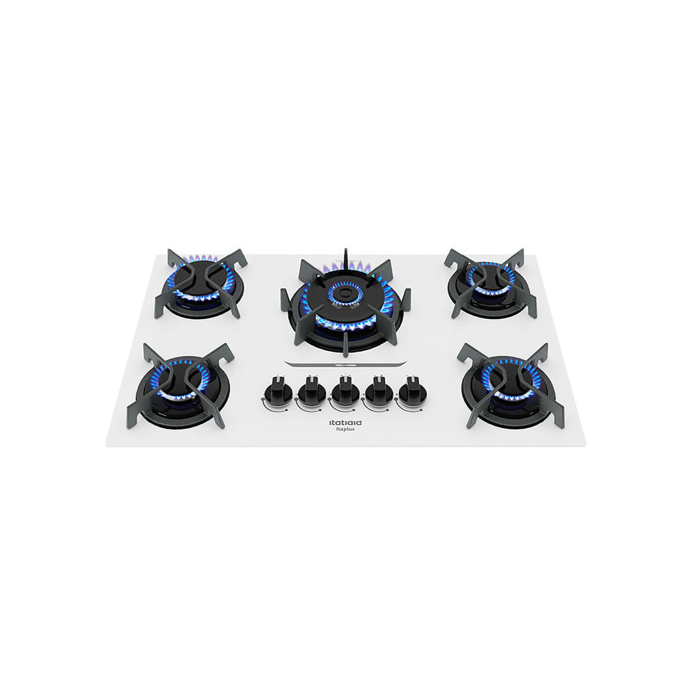 Cooktop 5 Bocas Mesa De Vidro E Tripla Chama Itaplus