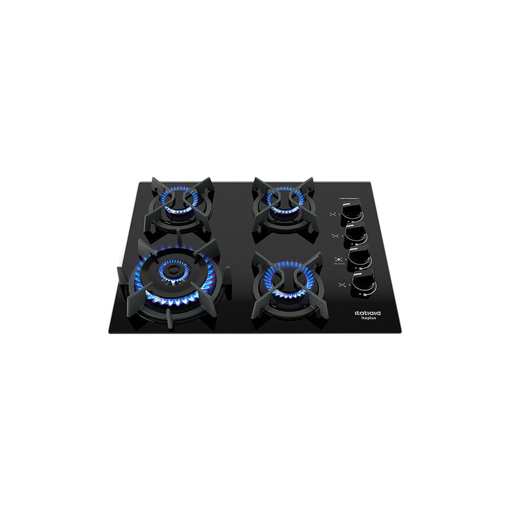 Cooktop 4 Bocas Mesa De Vidro E Tripla Chama Itaplus