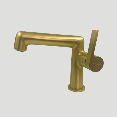 Torneira Bica Baixa Inclinada Moderna Dourado