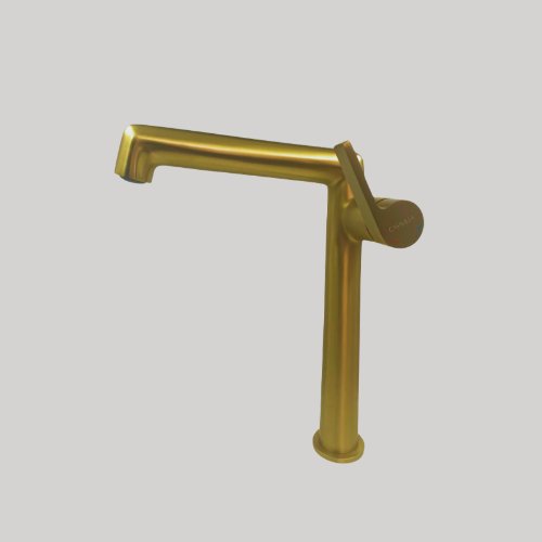 Torneira Bica Alta Inclinada Moderna Dourado