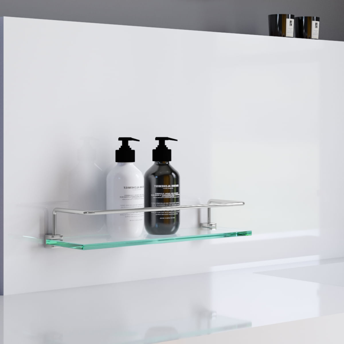 Porta Shampoo Para Banheiro Com Proteção Vidro Troia