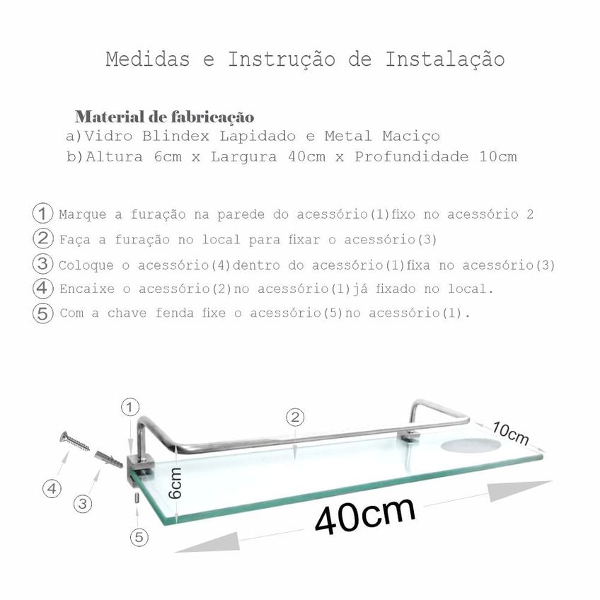 Prateleira Dupla com Proteção (Kit 3 Peças) Prátika 815PK3 - imagem 4