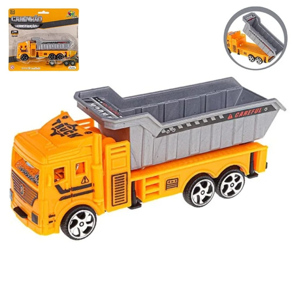 Caminhão Fricção Construção Pullback Brinquedo Realista Carrinho