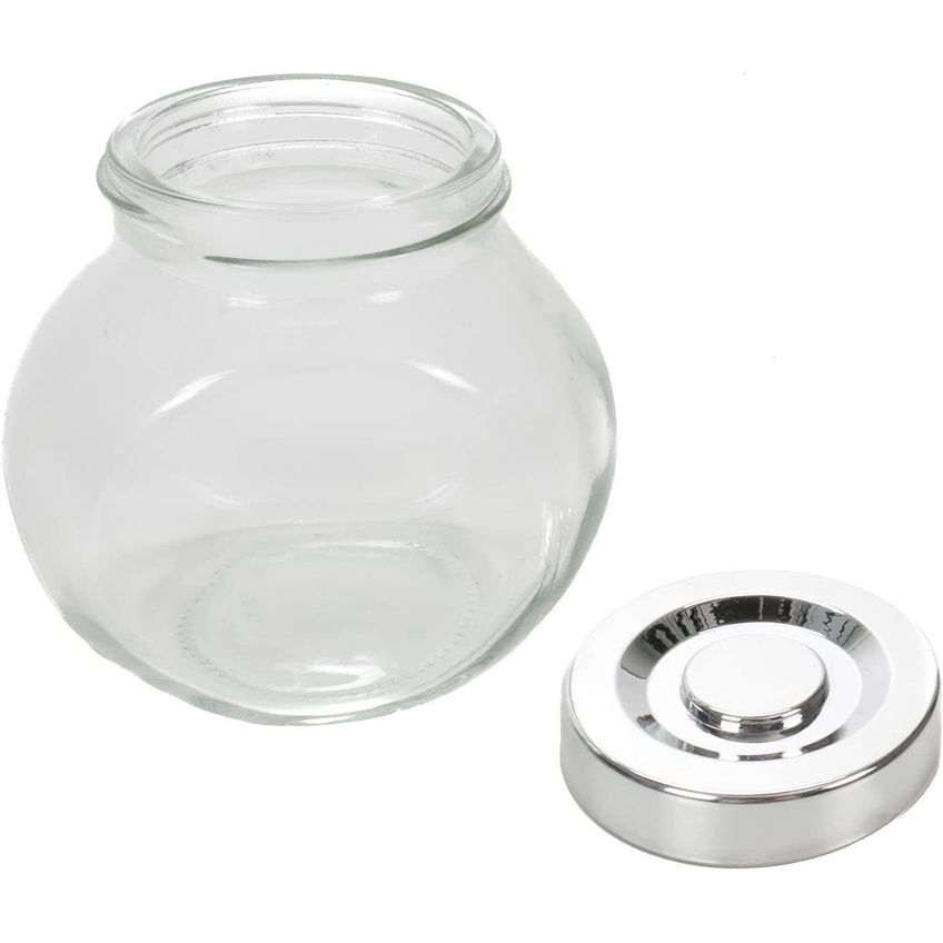 Porta Condimento Vidro 4 Peças Com Tampa Cromada - Porta Condimentos Vidro 4 Peças Guardar Temperos - Panami - imagem 2