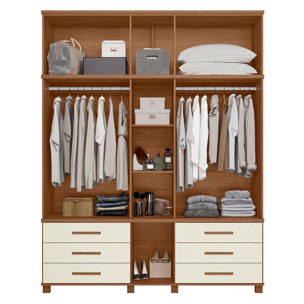 Guarda Roupa Casal Londres Triplex 11 Portas 6 Gavetas Jatobá