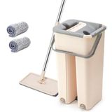 Mop Duplo Rodo Magico Vassoura Flat Balde Limpeza De Piso Esfregão Vertical Lava Seca Refil