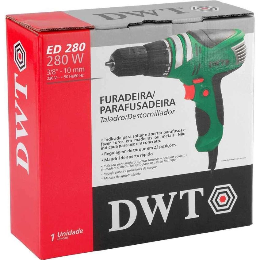 Furadeira-parafusadeira 3-8, 280 W, Ed 280, 220v~, Dwt 220v~ Ostenvonder - imagem 4