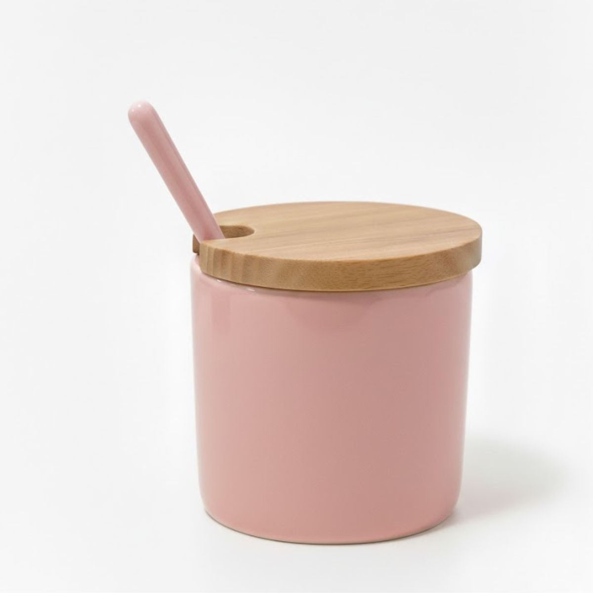 Porta Condimentos Cerâmica E Bambu Moderno 300ml - Luxo