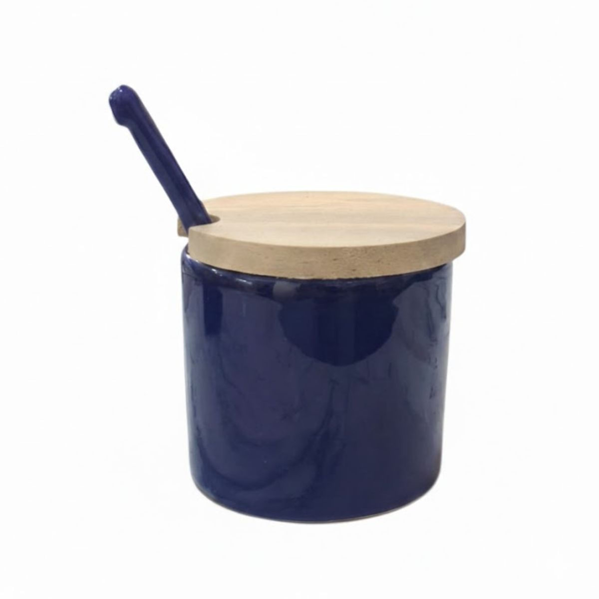 Porta Condimentos Cerâmica E Bambu Moderno 300ml - Luxo