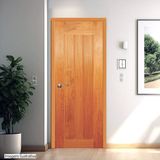 Folha De Porta Madeira Maciça Angelim 210cm X 62cm Cinco Réguas Verticais Jomadi Natural